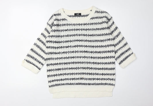 Wallis Women's Ivory Striped Pullover Jumper S