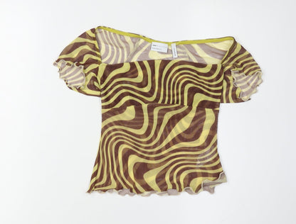 Additional front view of ASOS DESIGN Women's Multicoloured Geometric Top, size 8
