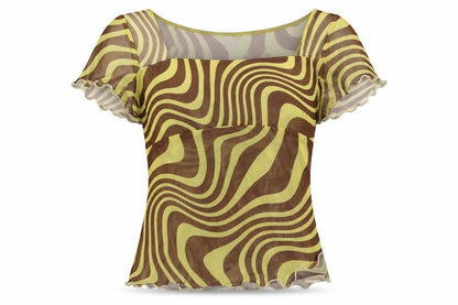 Front view of ASOS DESIGN Women's Multicoloured Geometric Top, size 8