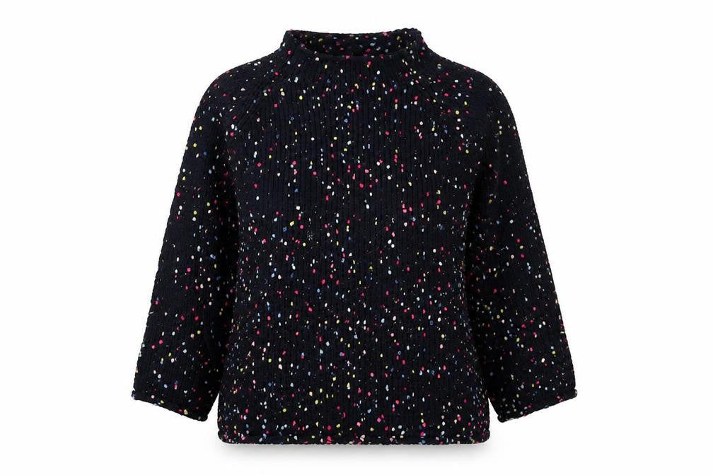 Next Women's Black Polka Dot Mock Neck Jumper L