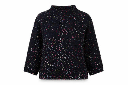 Next Women's Black Polka Dot Mock Neck Jumper L