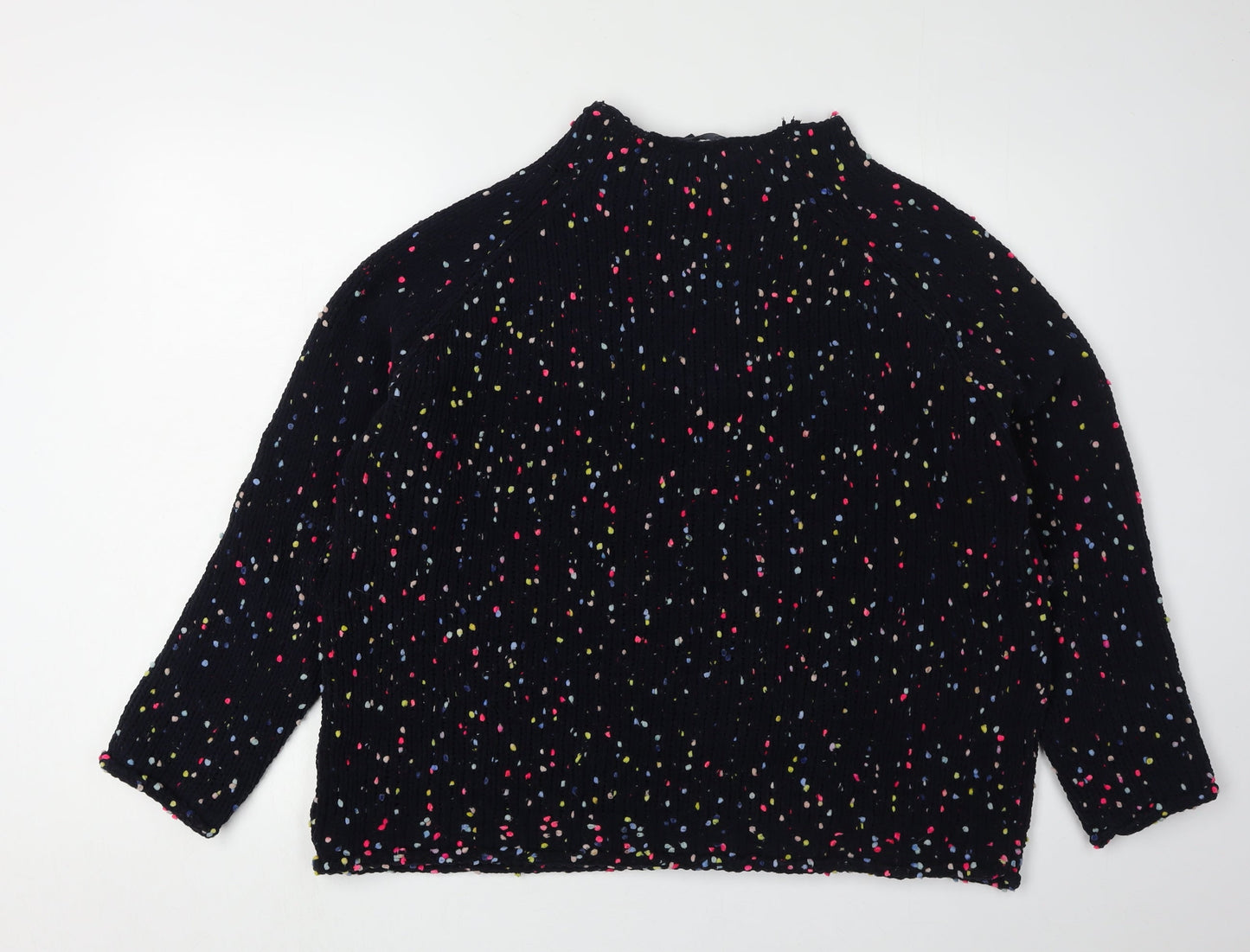 Next Women's Black Polka Dot Mock Neck Jumper L