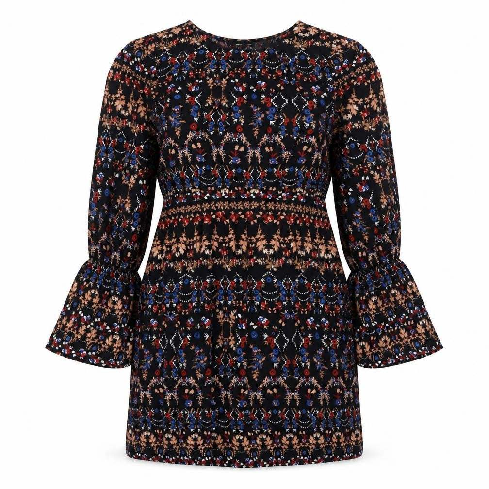 Vero Moda Women's Multicoloured Bell Sleeve Dress M