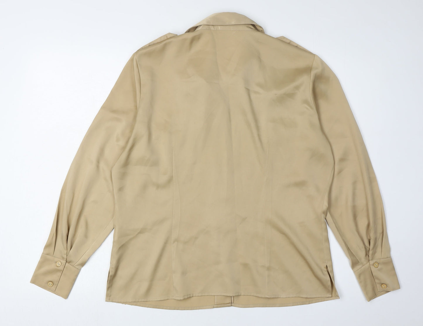 Marks and Spencer Women Beige Blouse UK 16 Long Sleeve