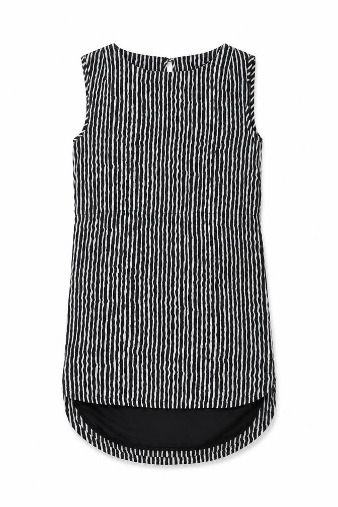 Vila Women's Black Striped Sleeveless Dress S