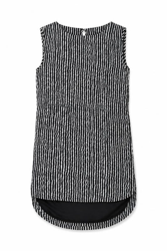 VILA Women's Black Striped Sleeveless Dress S