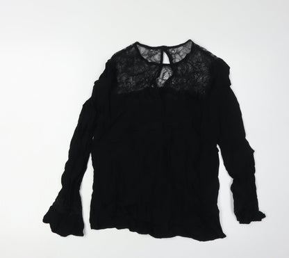 Monsoon Women's Black Lace Blouse, Size 10