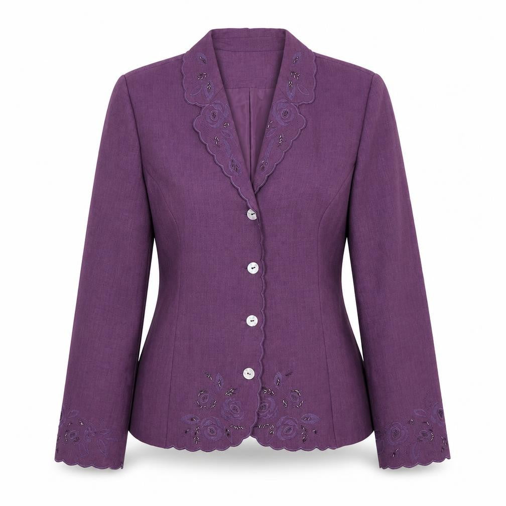 Eastex Women's Purple Floral Suit Jacket Size 14