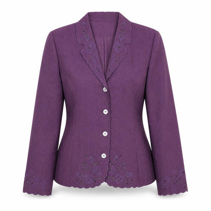 Eastex Women's Purple Floral Suit Jacket Size 14