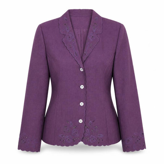 Eastex Women's Purple Floral Suit Jacket Size 14