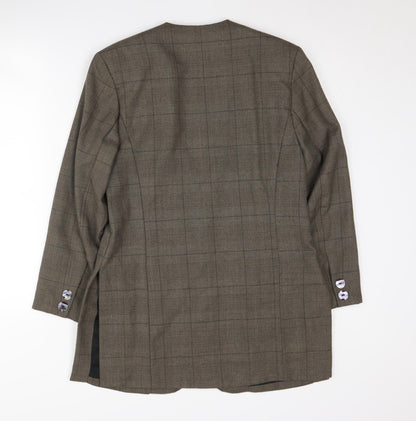 Back view of CHOMEL Women’s Brown Check Blazer, size UK 6