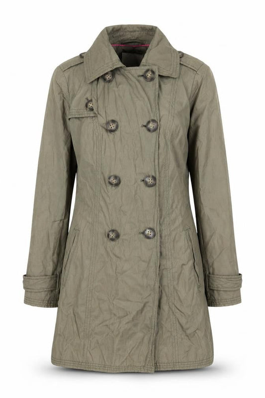John Lewis Women's Green Trench Coat, Size 10, Belted Classic