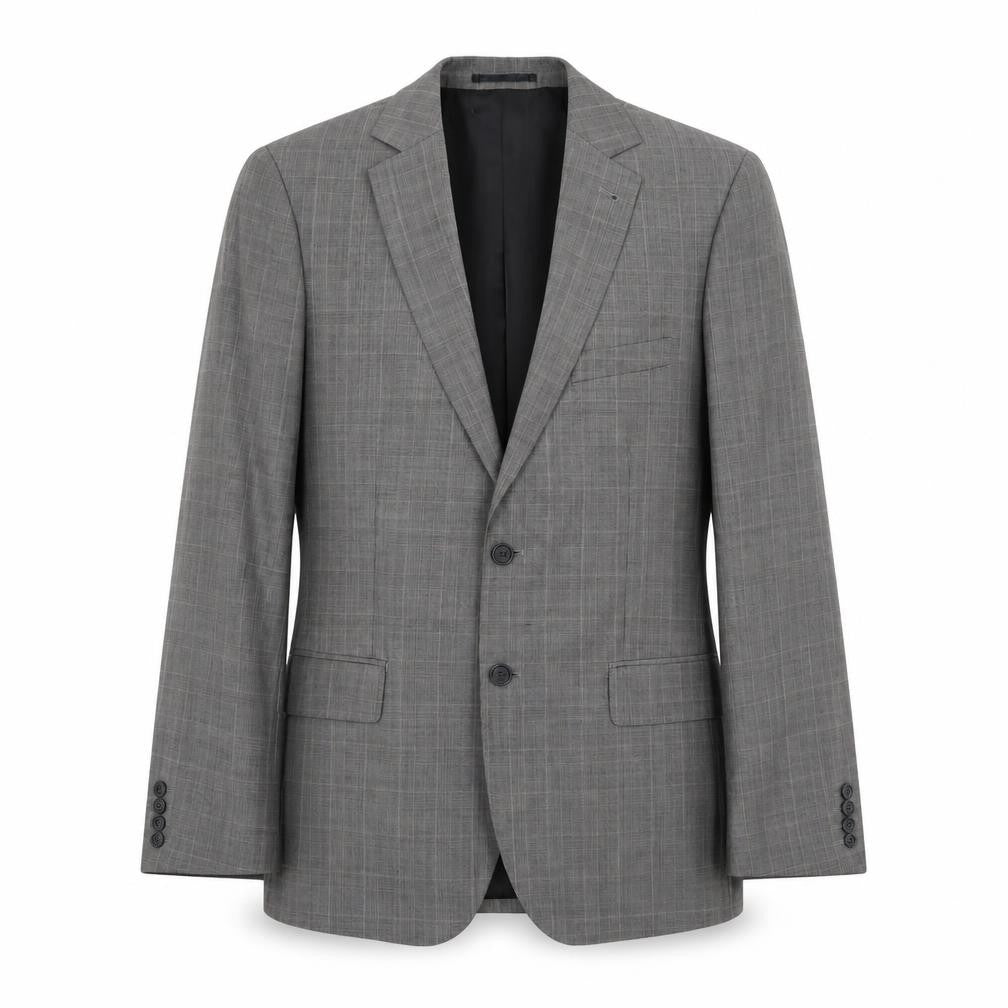 H&M Men's Grey Blazer Size 42 Check Pattern