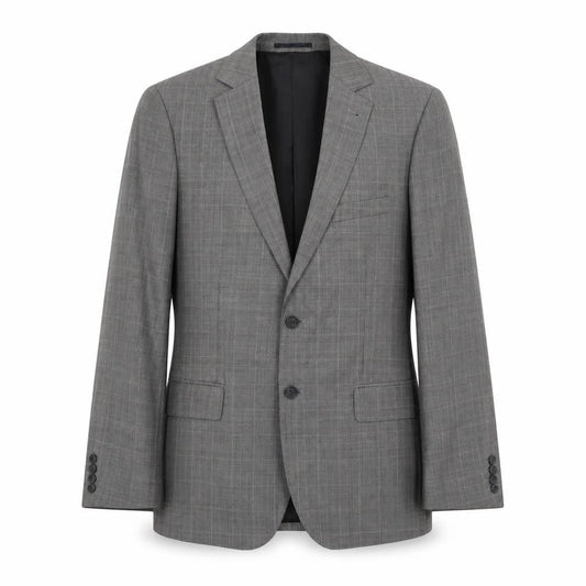 H&M Men's Grey Blazer Size 42 Check Pattern