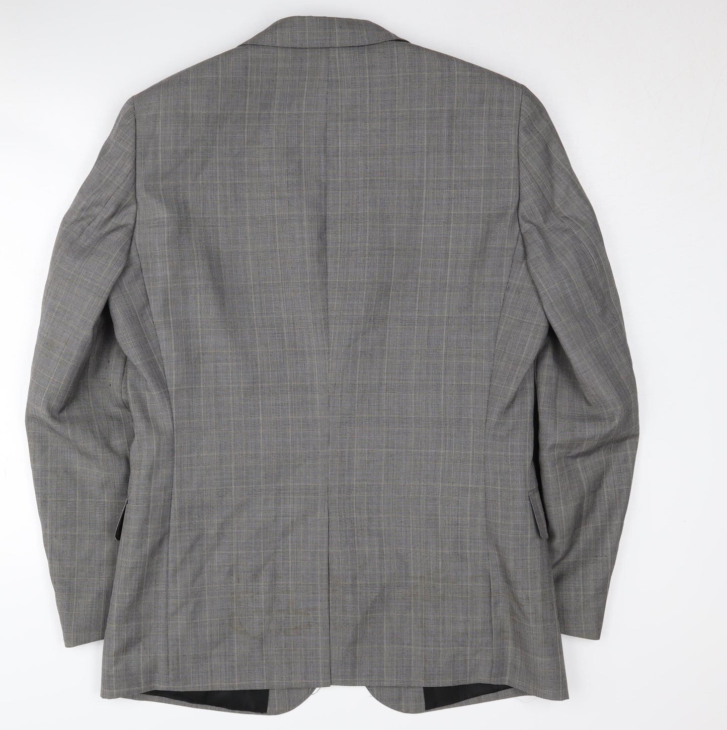 H&M Men's Grey Blazer Size 42 Check Pattern