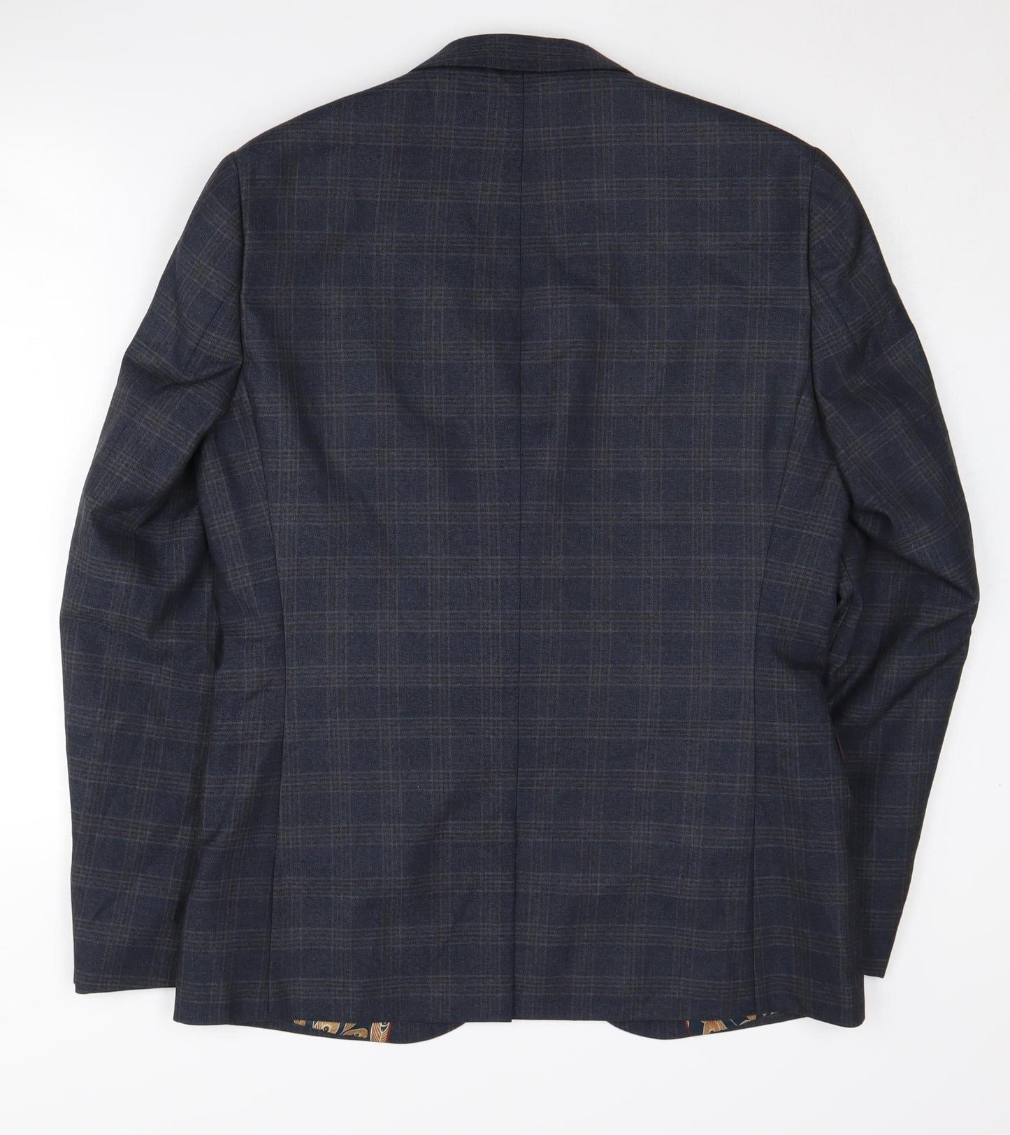 Next Men's Blue Plaid Slim Fit Jacket 40R