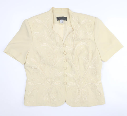 Gina Women’s Ivory Suit Jacket Size 18, Lined, Notch Lapel
