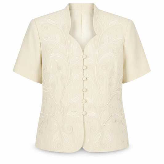 Gina Women’s Ivory Suit Jacket Size 18, Lined, Notch Lapel