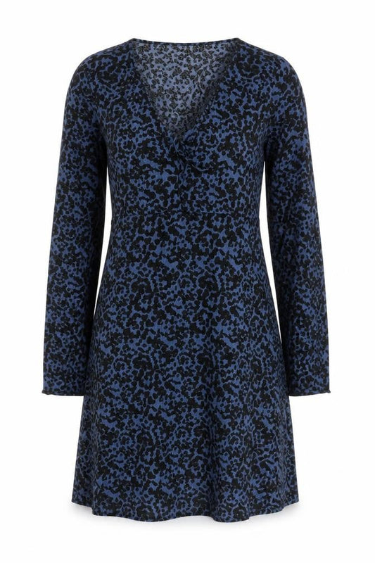Topshop Women's Blue Animal Print Knit Dress Size 8