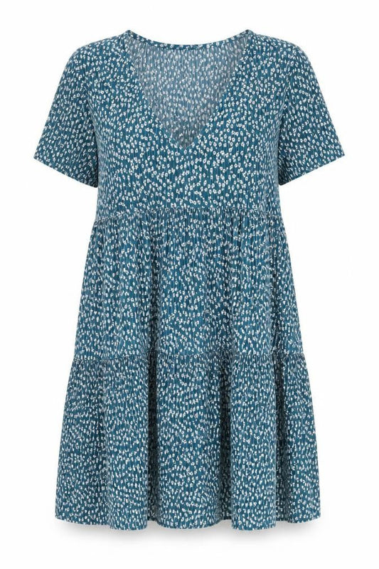 Pull&Bear Women’s Blue Floral V-Neck Dress Size 8