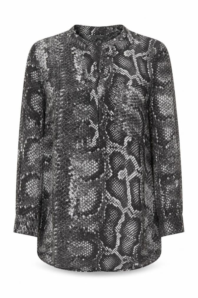 Principles Women's Grey Animal Print Blouse, Size 10