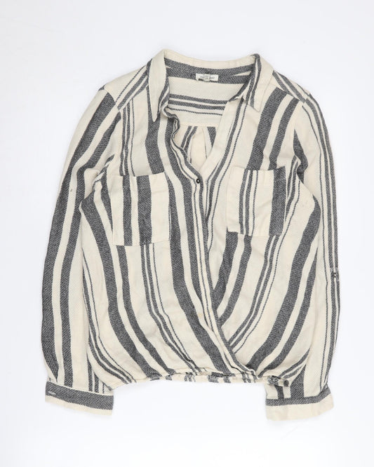 River Island Women's Striped Button-Up Shirt 12