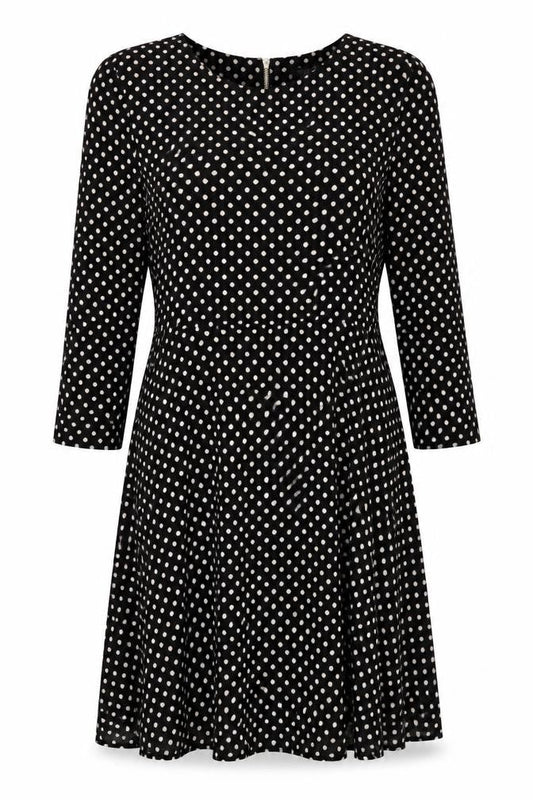Topshop Women’s Black Polka Dot Long Sleeve Dress