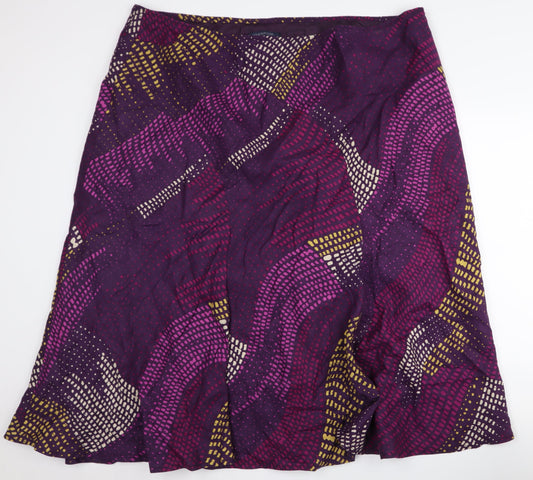 Windsmoor Women's Purple Multicoloured Geometric Skirt 22
