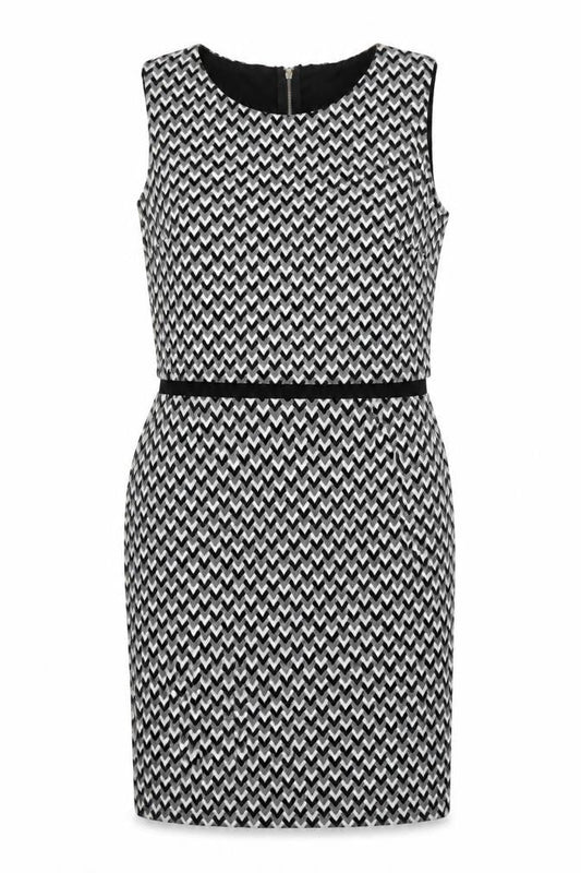 Miss Selfridge Women's Black & White Chevron Pencil Dress