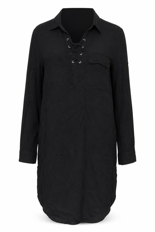 Paraphrase Women's Black Lace-Up Dress - Size 14