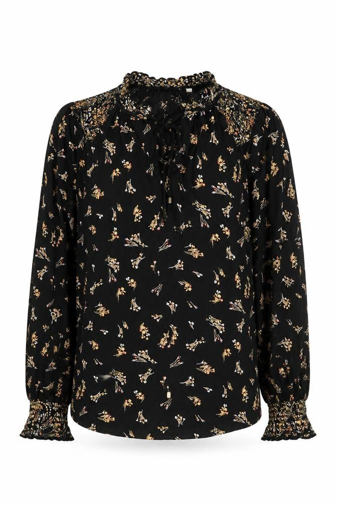 Fat Face Women's Black Floral Blouse Size 8