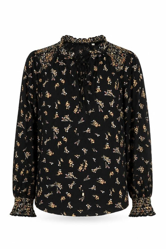 FatFace Women's Black Floral Blouse Size 8