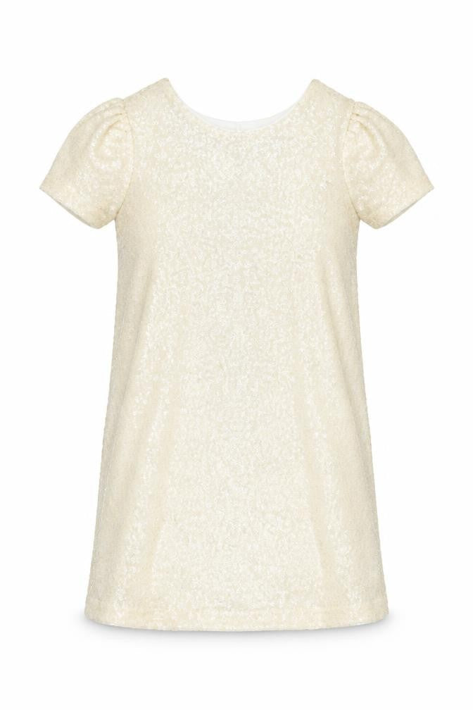 Marks & Spencer Girls Ivory Short Dress 10-11 Years, Sequin, Bow