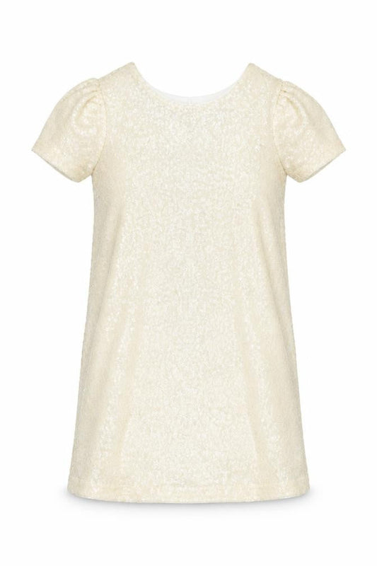 Marks & Spencer Girls Ivory Short Dress 10-11 Years, Sequin, Bow