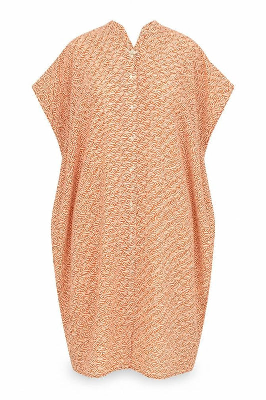 H&M Orange Geometric V-Neck Dress, Size 12, Women's