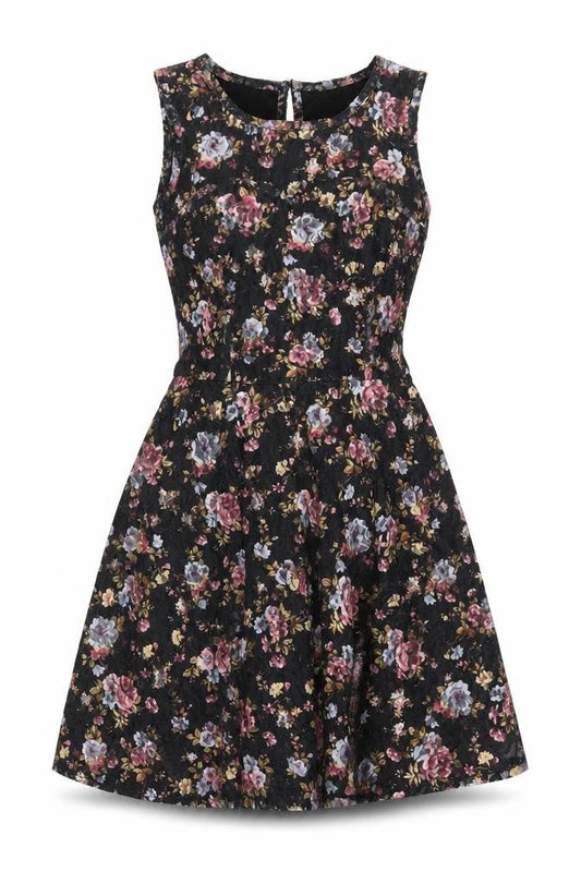 Select Women's Floral Fit & Flare Dress, Size 6, Multicoloured