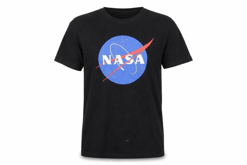 Men's Small Black NASA Graphic T-Shirt, Cotton, Crew Neck, Short Sleeve