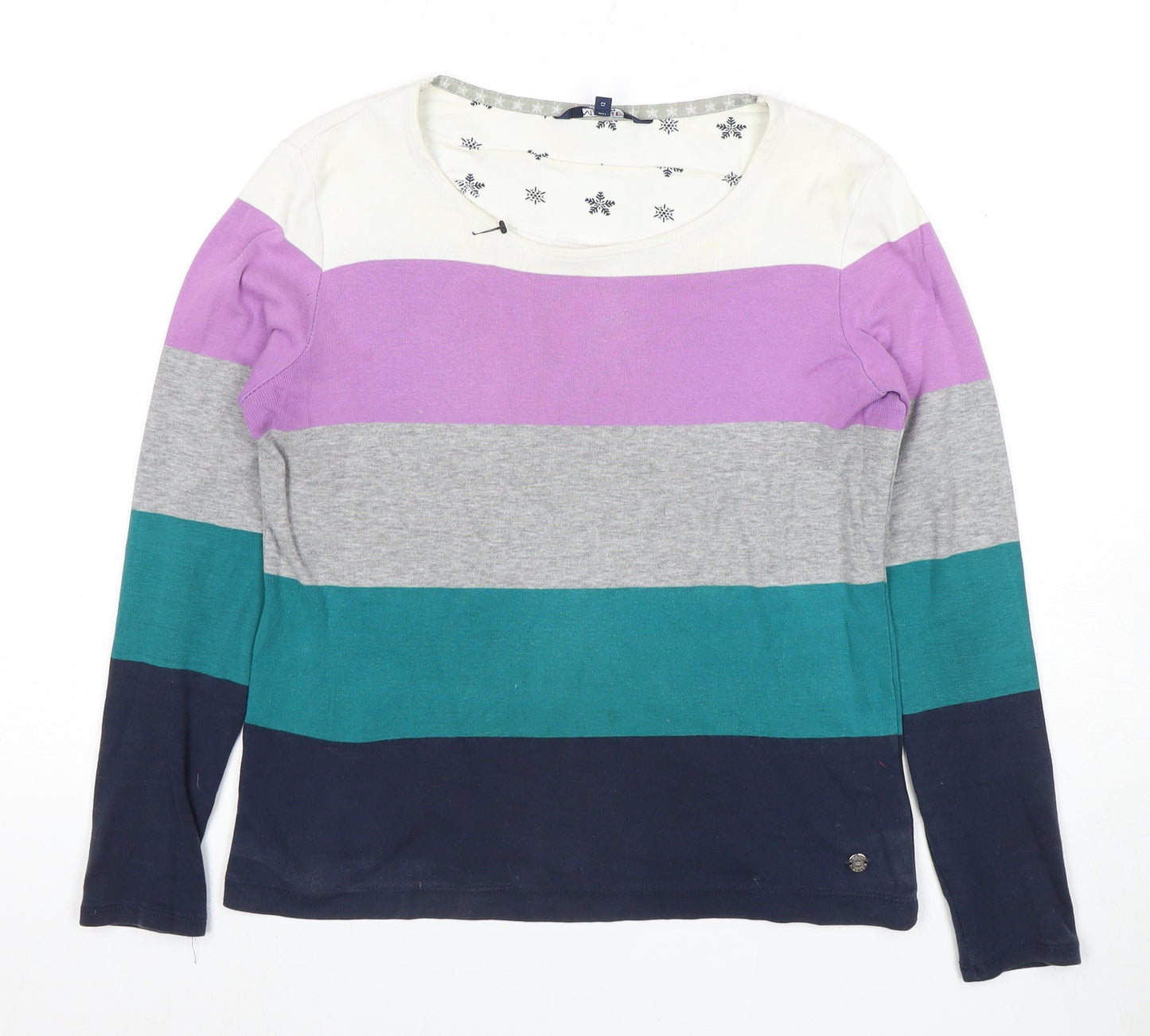 Maine Women's Multicoloured Striped Top Size 12
