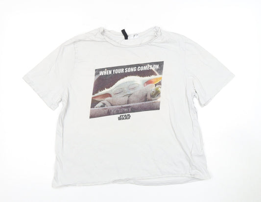 H&M Unisex Star Wars White T-Shirt Medium
