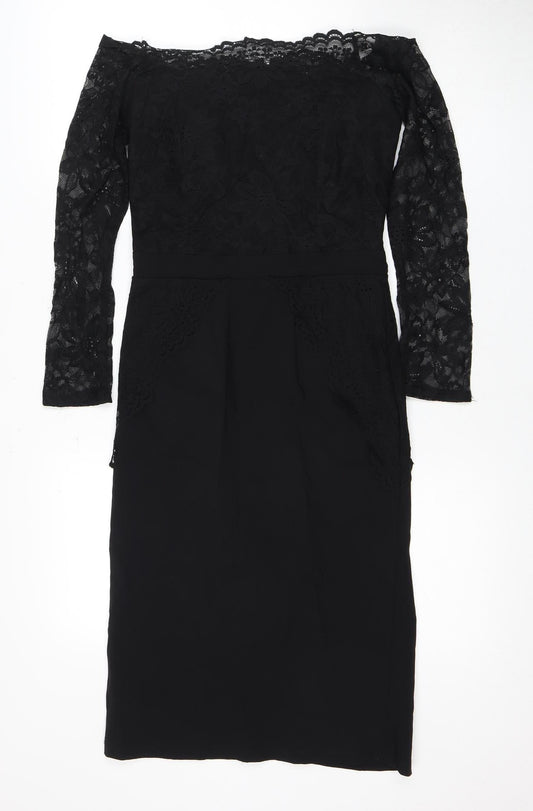 Tempest Elegant Black Lace Sheath Dress for Women - Party Perfect