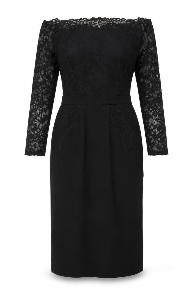 Tempest Elegant Black Lace Sheath Dress for Women - Party Perfect