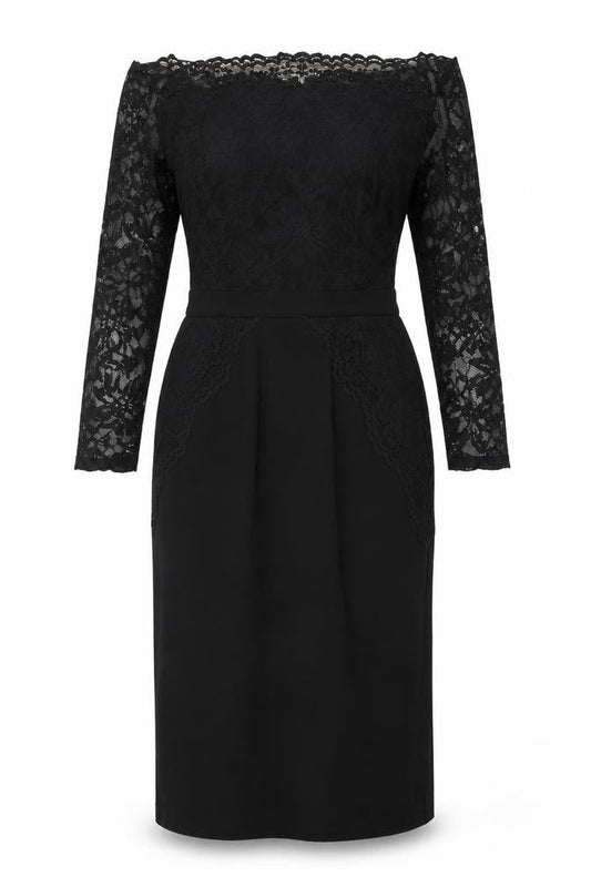Tempest Elegant Black Lace Sheath Dress for Women - Party Perfect