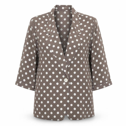 Jaeger Women's Brown Polka Dot Blazer Size 12