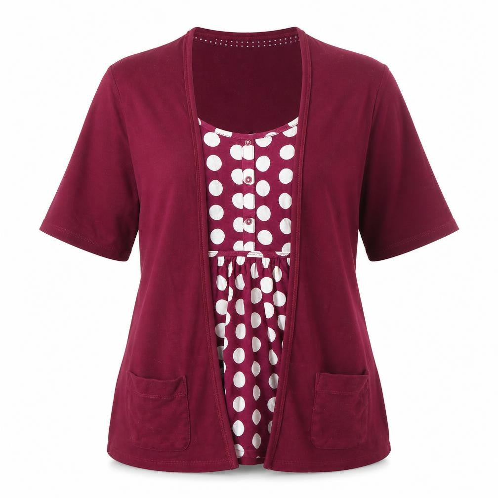 Marks & Spencer Women's Red Polka Dot Cardigan Size 14