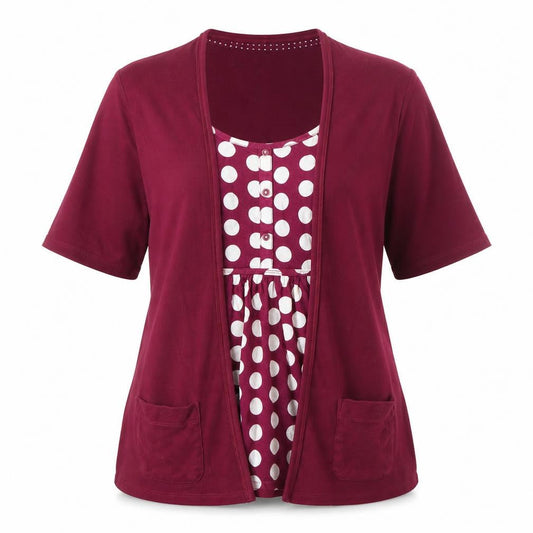 Marks and Spencer Women's Red Polka Dot Cardigan Size 14
