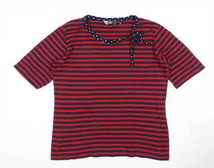 Isle Women's Multicoloured Striped Bow Top, Size 14