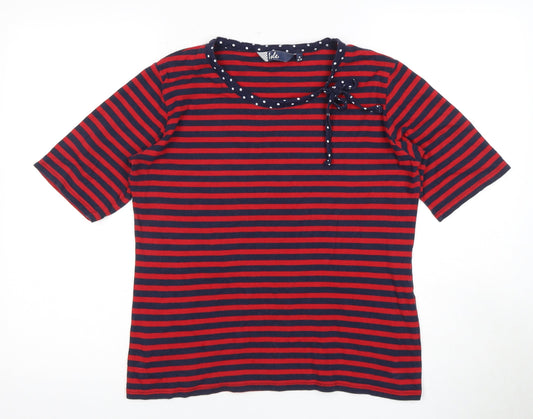 Isle Women's Multicoloured Striped Bow Top, Size 14