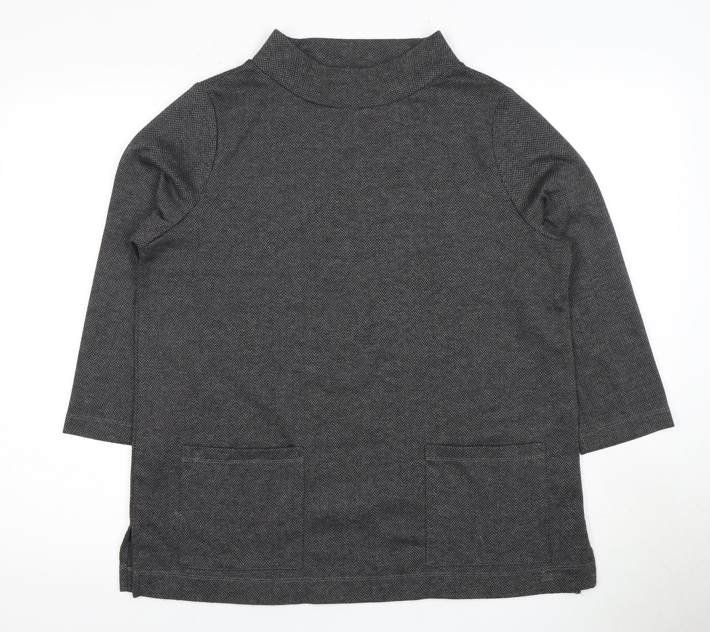 Rachel Zoe Women's Grey Herringbone Mock Neck Top
