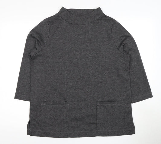 Rachel Zoe Women's Grey Herringbone Mock Neck Top