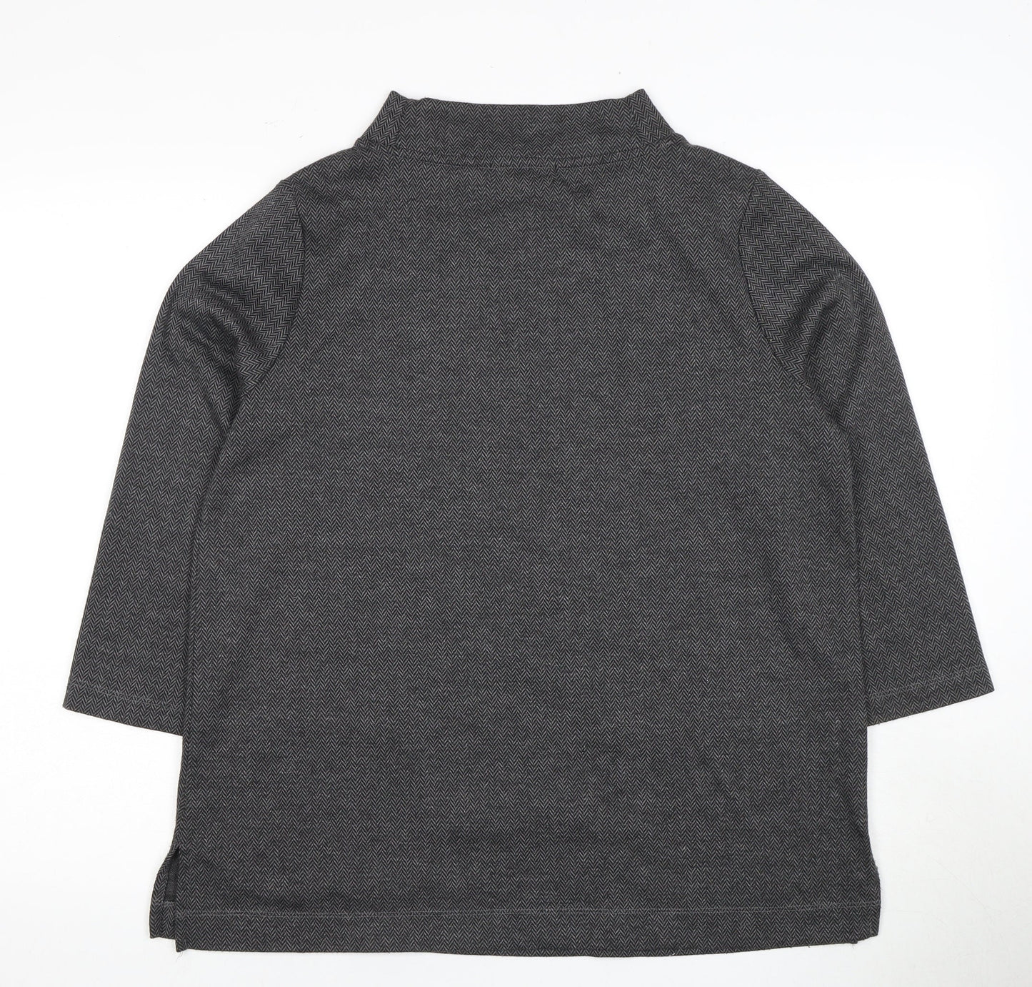 Rachel Zoe Women's Grey Herringbone Mock Neck Top